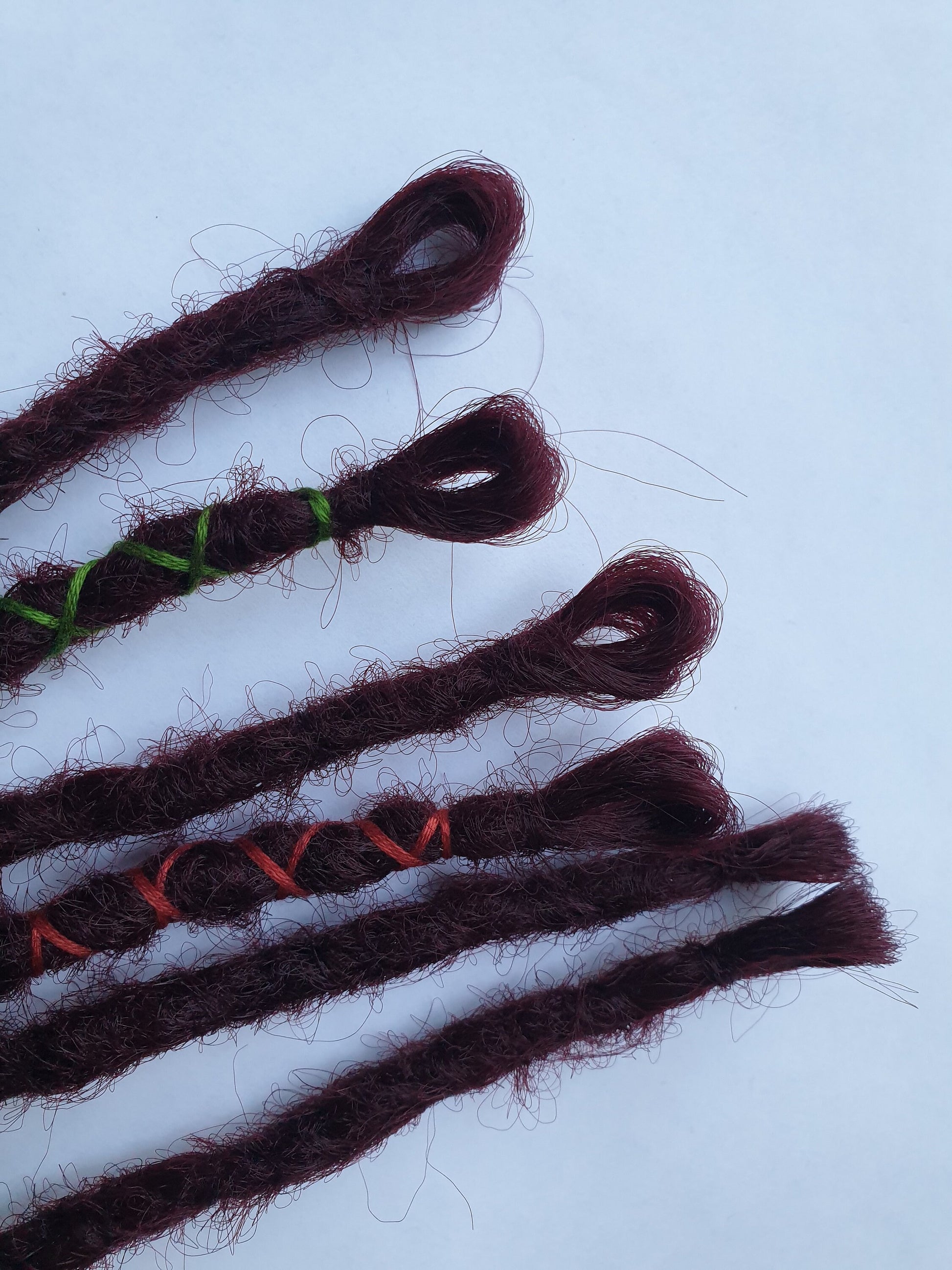 READY TO SHIP Burgendy Dreadlock Accent Set - Realistic Crochet dreadlocks. Single Ended se red dreads