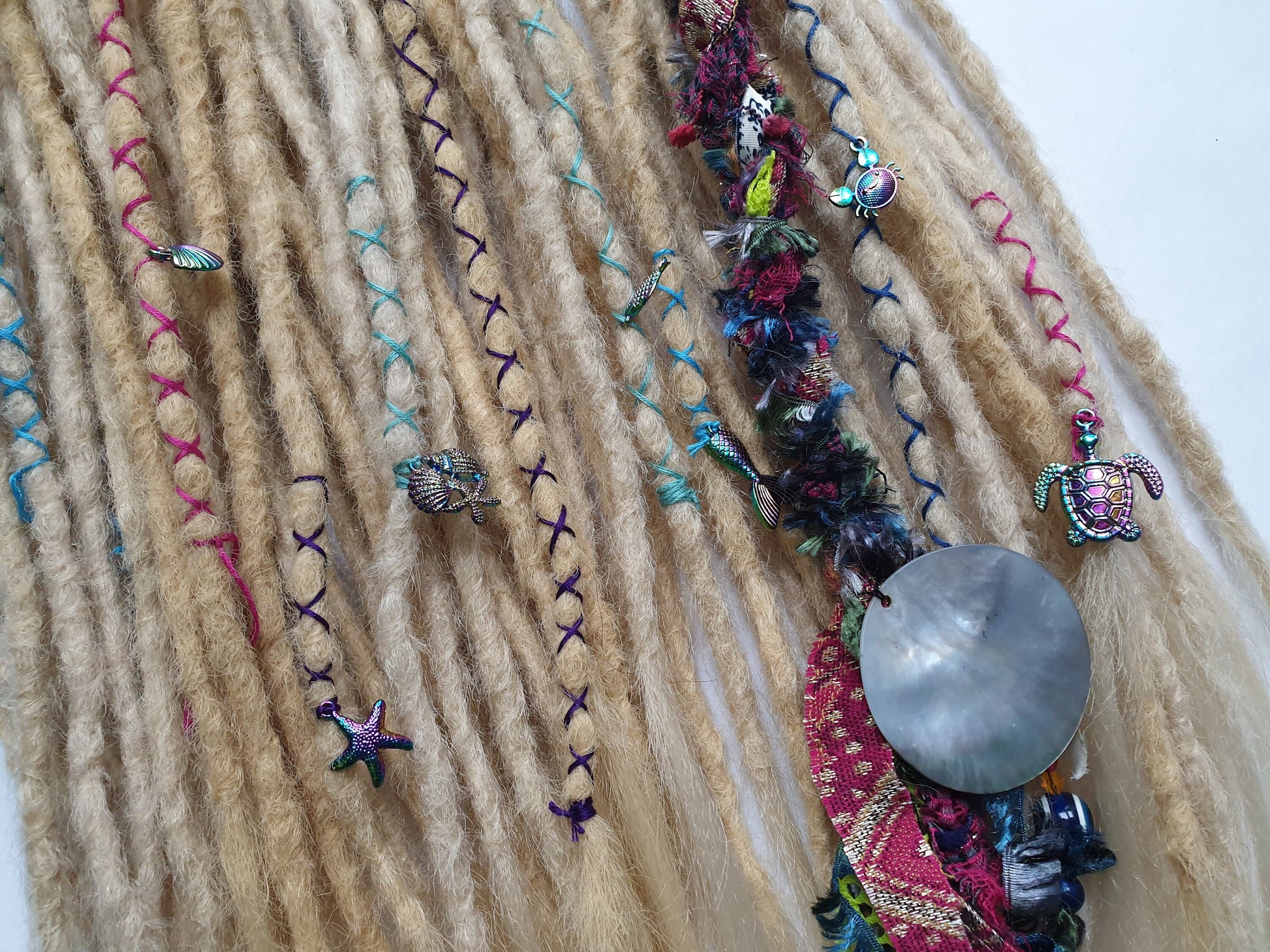 READY TO SHIP Full head of braid in dreadlocks blonde synthetic dreads loc extensions. High Quality Crochet made with Henlon.