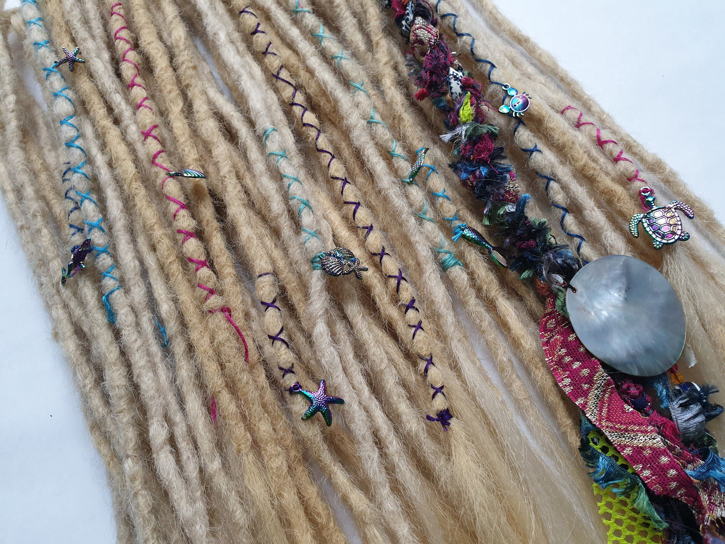 READY TO SHIP Full head of braid in dreadlocks blonde synthetic dreads loc extensions. High Quality Crochet made with Henlon.