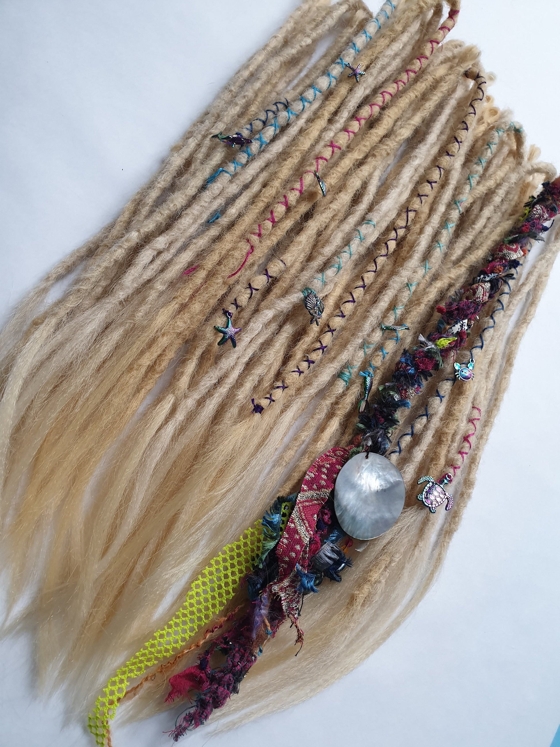 READY TO SHIP Full head of braid in dreadlocks blonde synthetic dreads loc extensions. High Quality Crochet made with Henlon.