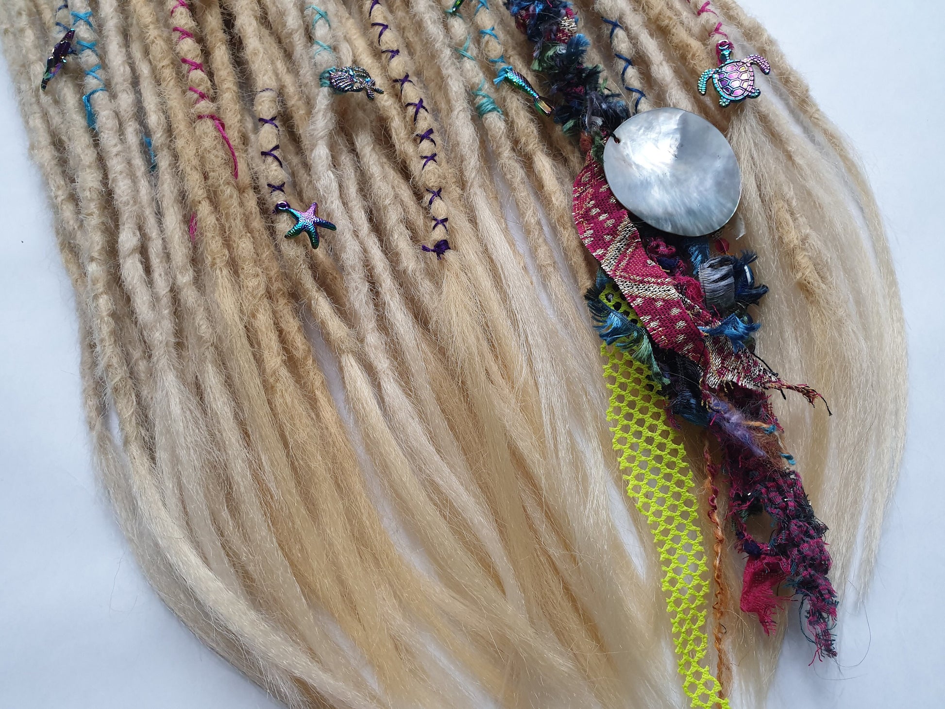 READY TO SHIP Full head of braid in dreadlocks blonde synthetic dreads loc extensions. High Quality Crochet made with Henlon.