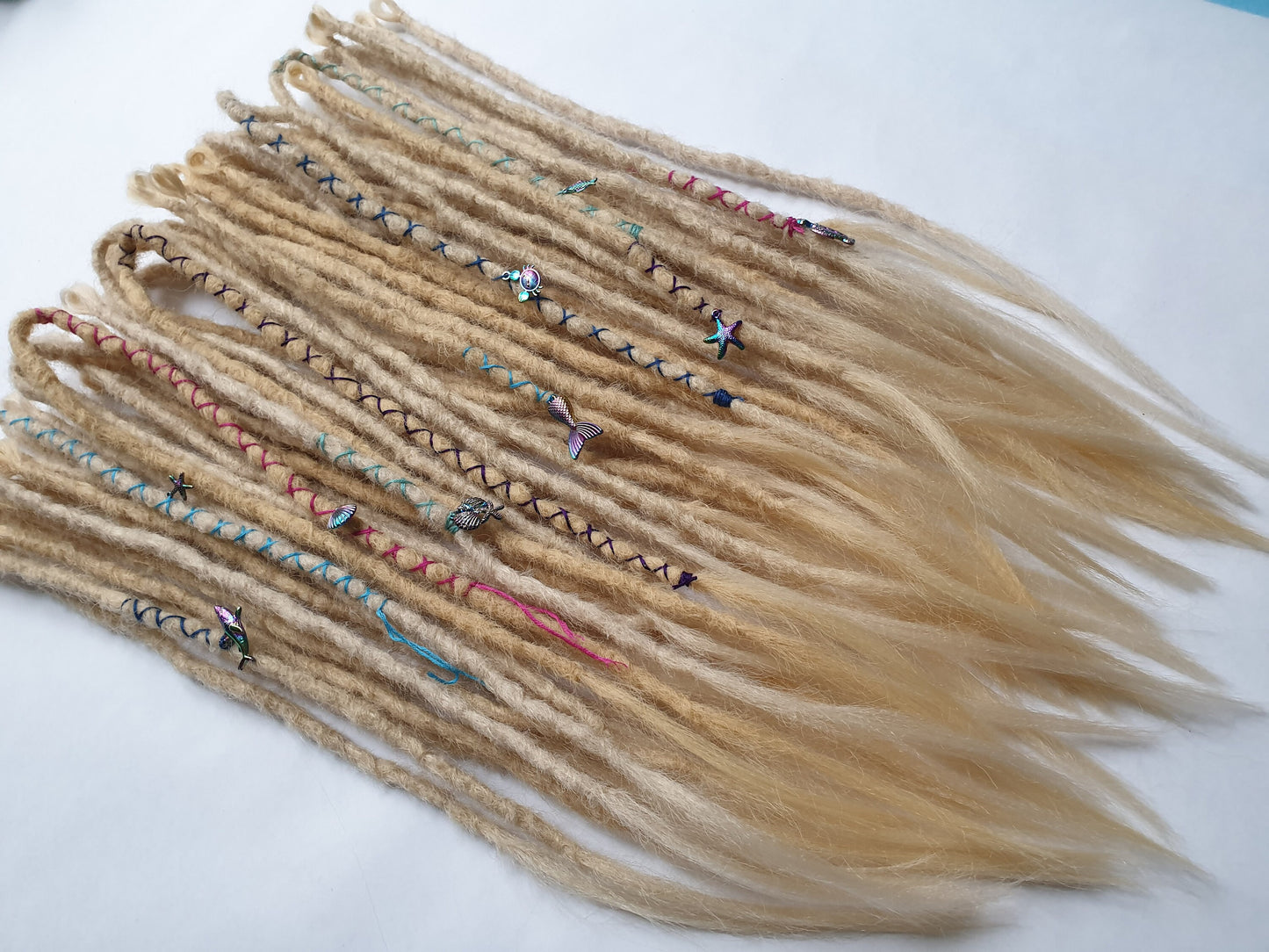 READY TO SHIP Full head of braid in dreadlocks blonde synthetic dreads loc extensions. High Quality Crochet made with Henlon.