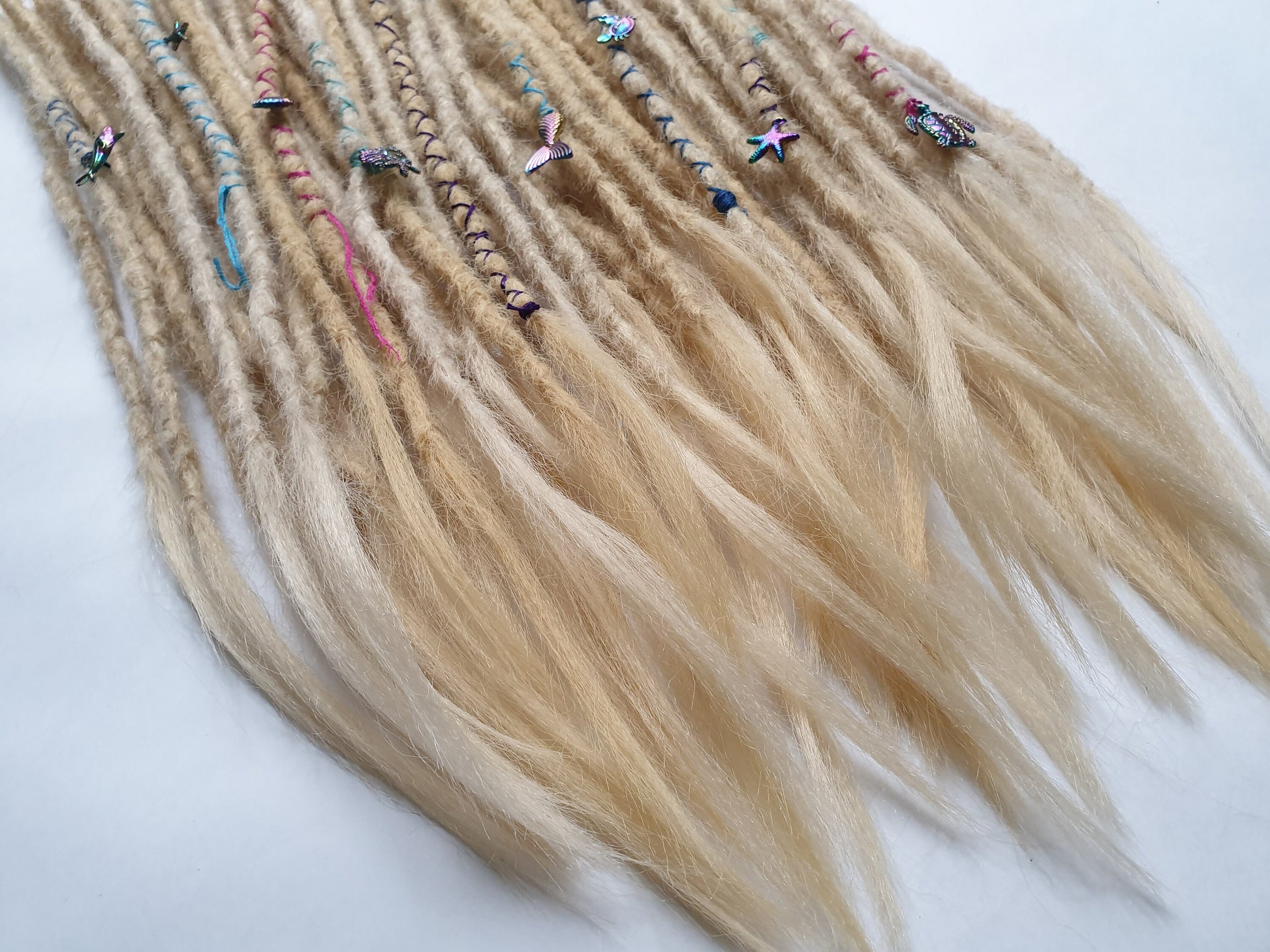 READY TO SHIP Full head of braid in dreadlocks blonde synthetic dreads loc extensions. High Quality Crochet made with Henlon.