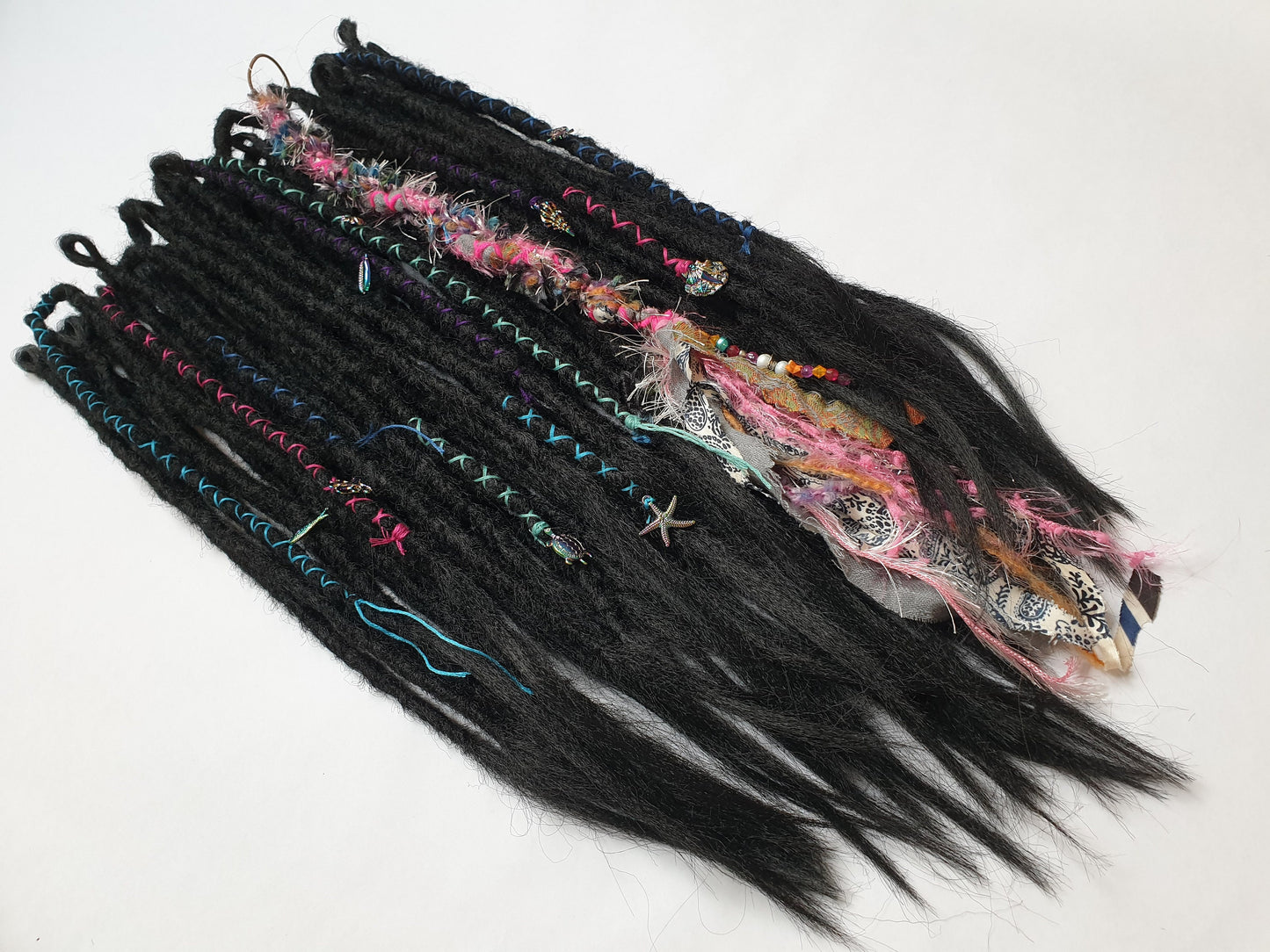 READY TO SHIP Full head of braid in dreadlocks jet black synthetic dreads loc extensions. High Quality Crochet made with Henlon.