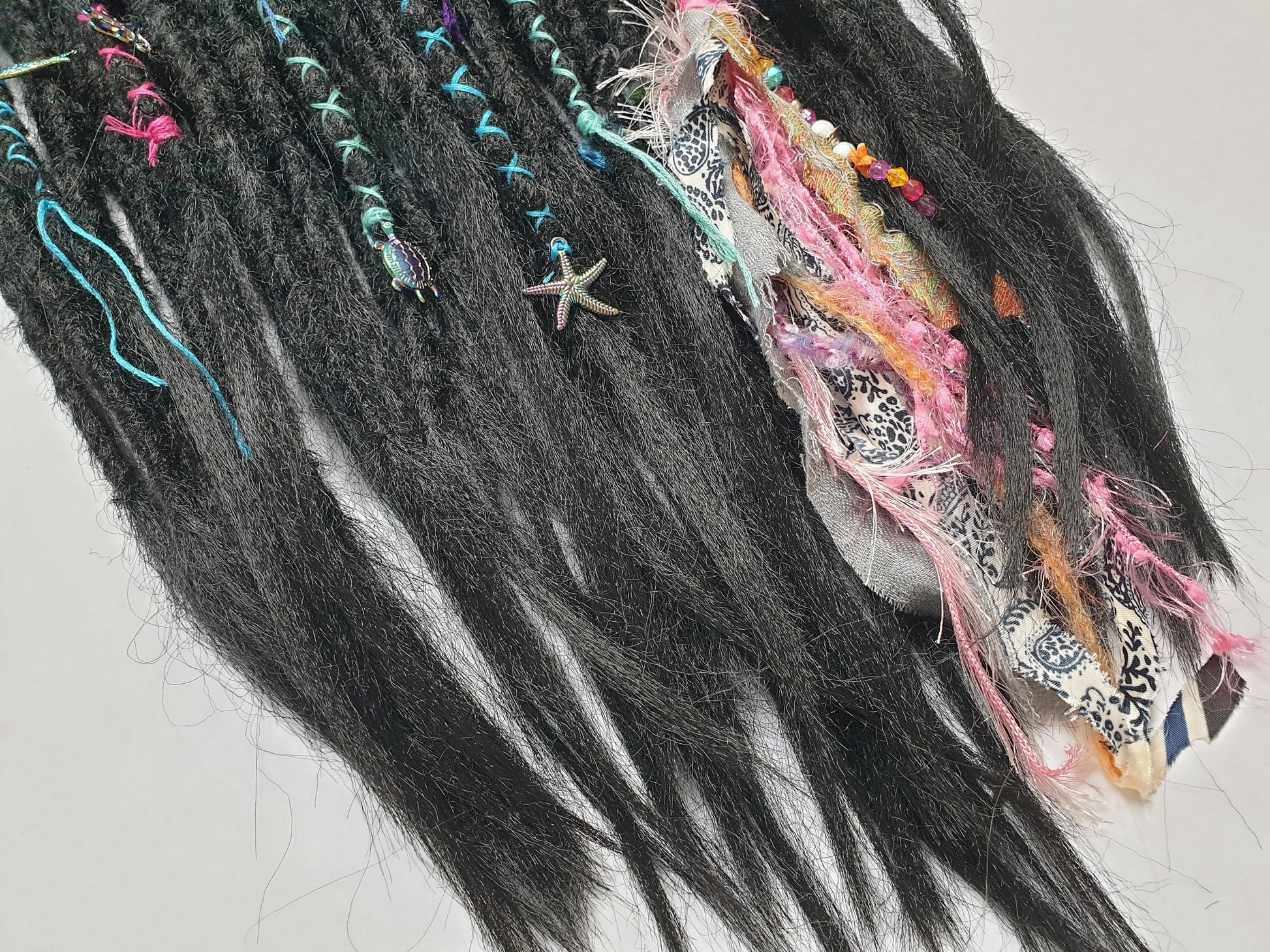 READY TO SHIP Full head of braid in dreadlocks jet black synthetic dreads loc extensions. High Quality Crochet made with Henlon.